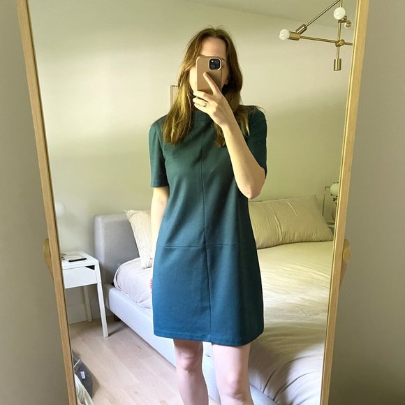 Judith & Charles Dresses & Skirts - Judith & Charles Wool Blend Short Sleeve Shift Dress in Dark Teal Blue Size 12